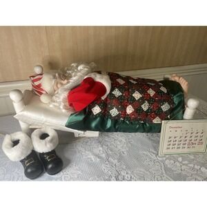 vintage telco motion-ettes sleeping santa 90s animated snoring in bed W/ BOX H/M